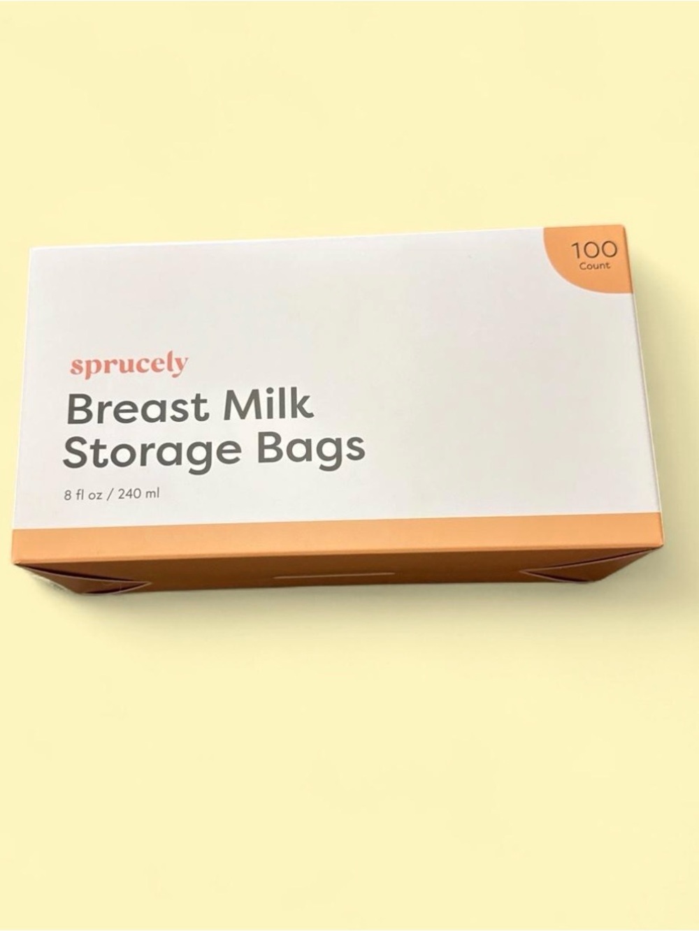 Orange & White Breast Milk Storage Bags - 100 Count